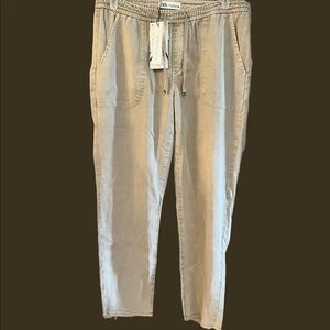 ZARA distressed khaki joggers pockets XL new
